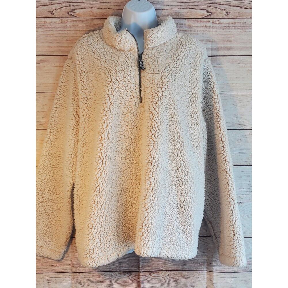 Time & Tru Fleece Sherpa 1/4 Zip Pullover Oatmeal Heather 2XL